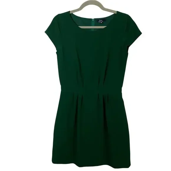 Madewell Green Short Cap Sleeve Pockets Shift Sheath Dress Size 2 - Picture 2 of 8